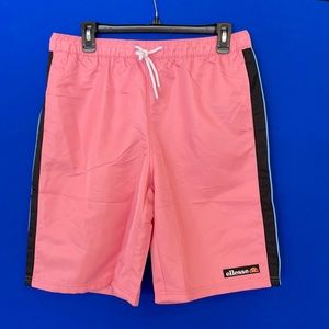 NWT Ellesse Swim Trunks in Pink w/Black/Blue